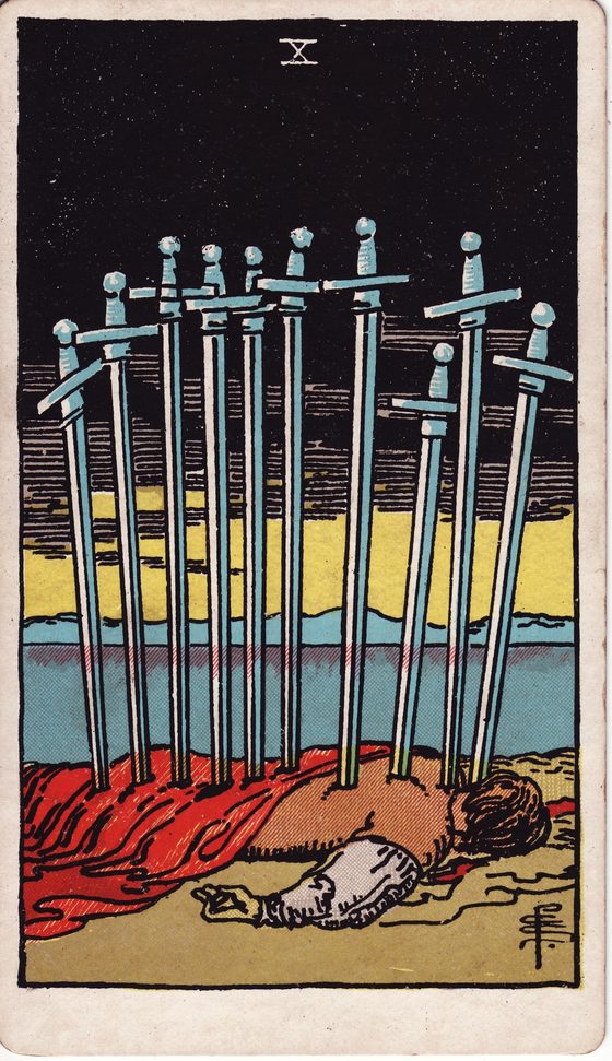 Ten of Swords — Rider-Waite tarot card