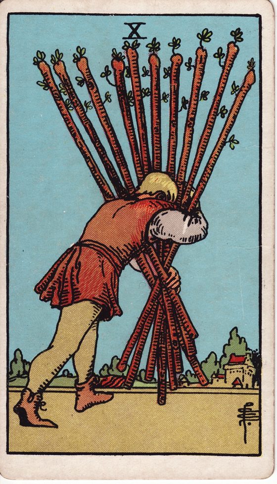 Ten of Wands — Rider-Waite tarot card