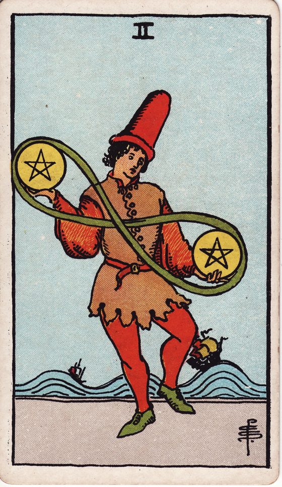 Two of Pentacles — Rider-Waite tarot card