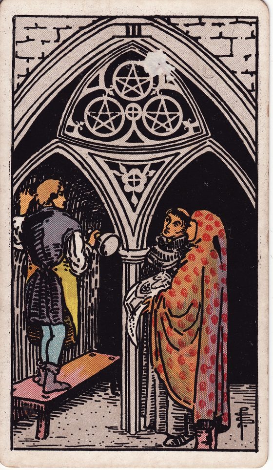 Three of Pentacles — Rider-Waite tarot card