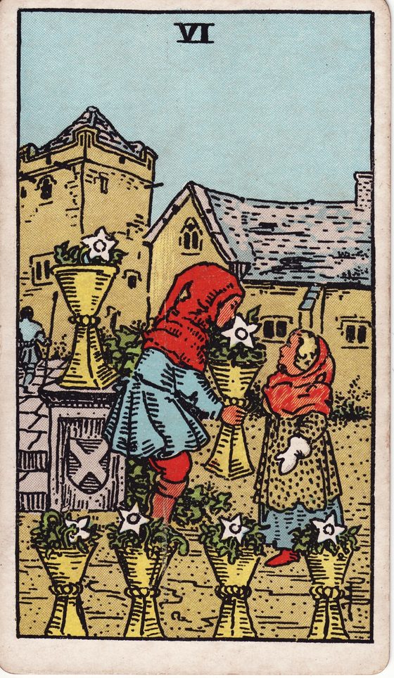 Six of Cups — Rider-Waite tarot card