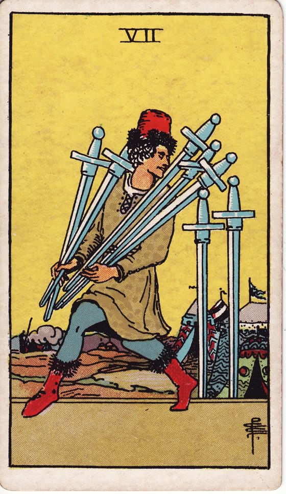 Seven of Swords — Rider-Waite tarot card