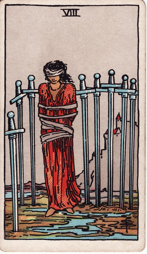 Eight of Swords — Rider-Waite tarot card