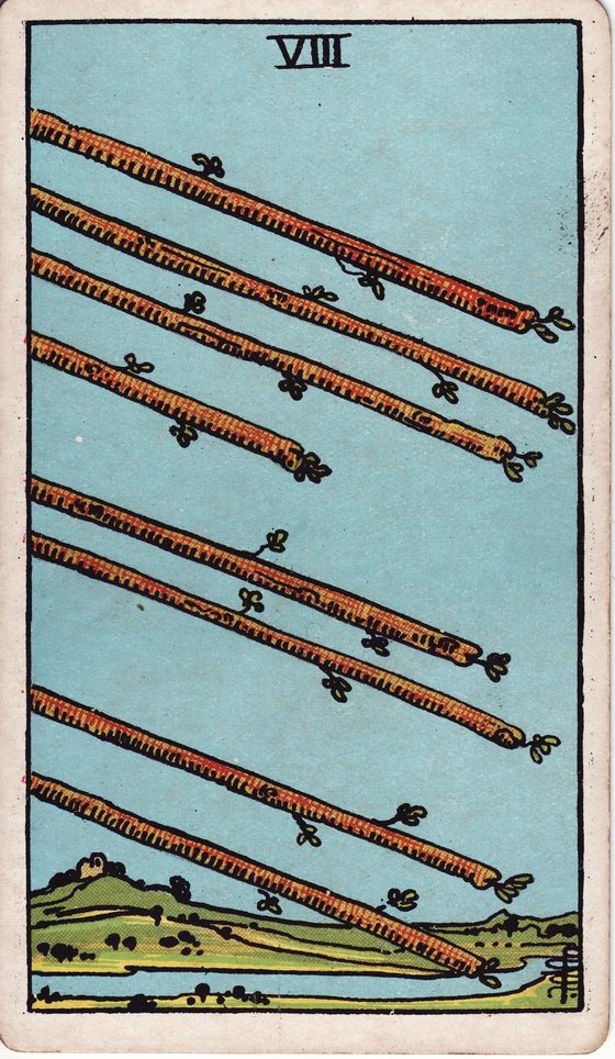 Eight of Wands — Rider-Waite tarot card