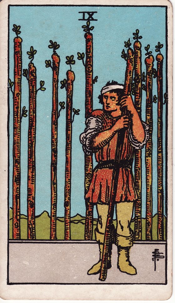 Nine of Wands — Rider-Waite tarot card