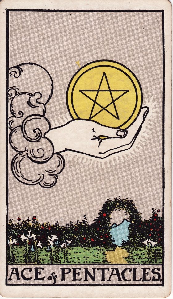 Ace of Pentacles — Rider-Waite tarot card
